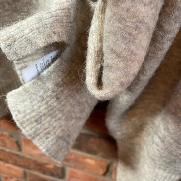 FRAME Oversized Swing Marled Knit Tan TurtleNeck Wool Alpaca Stretch Sweater XL - Picture 6 of 16